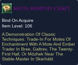 lotro mote worthy craft.